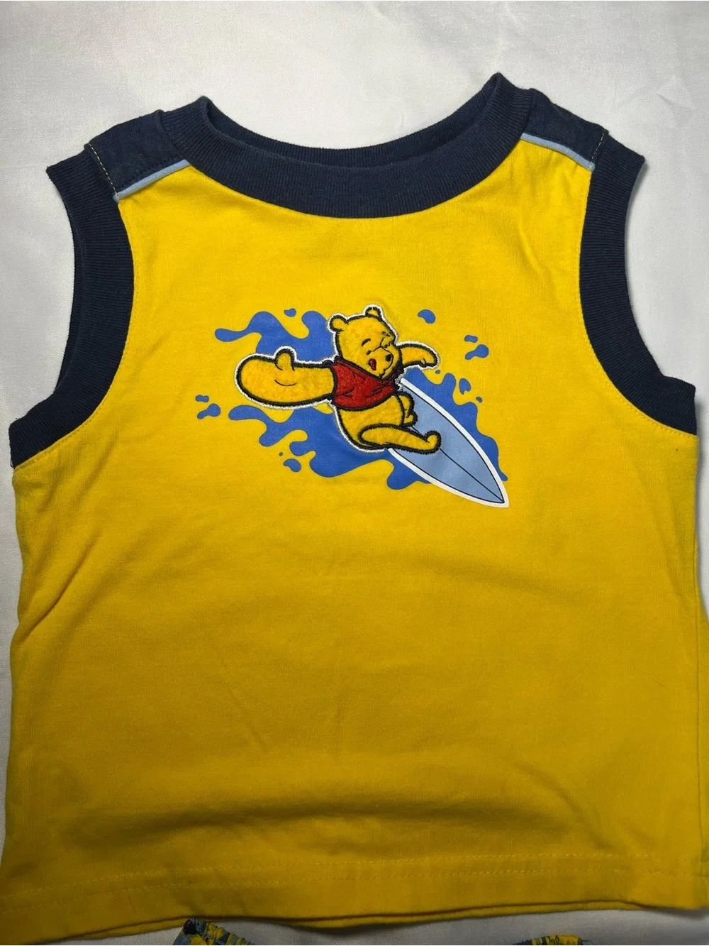 Vintage Disney‎ Winnie The Pooh Surfing 2 Pc Set Boys 24M Tank Top Shorts